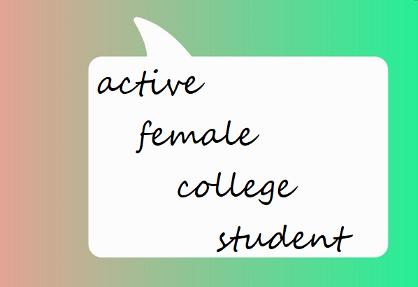 active female college student